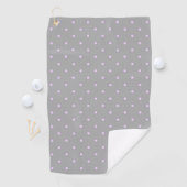 Rosa Dot Gray Hintergrund Elegant Polka Dot Dotter Golfhandtuch (Insitu)