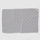 Rosa Dot Gray Hintergrund Elegant Polka Dot Dotter Golfhandtuch (Horizontal)