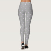 Rosa Dot Gray Hintergrund Elegant Polka Dot Dotter Leggings (Rückseite)