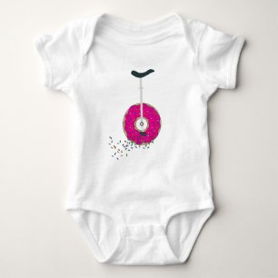 Rosa Doughnut Wheel Unicycle Bunte Sprinkles Baby Strampler