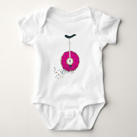 Rosa Doughnut Wheel Unicycle Bunte Sprinkles Baby Strampler (Vorderseite)
