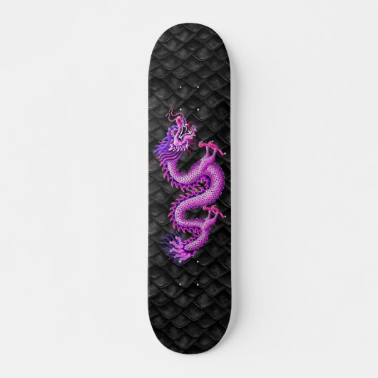 Rosa Drache auf Drachenskala Skateboard (Vorne)