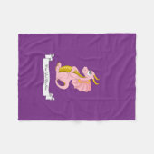Rosa Drache Cartoon Fleecedecke (Vorderseite (Horizontal))