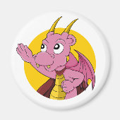 Rosa Drache Cartoon Magnet (Vorne)