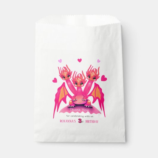 Rosa Drache Geschenktütchen (Vorderseite)