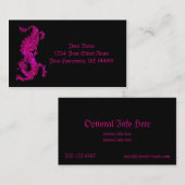 Rosa Drache-NeonVisitenkarte Visitenkarte (Vorne/Hinten)