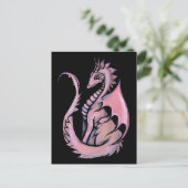 Rosa Drache Postkarte (Stehend Vorderseite)
