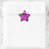 Rosa Drache Stern-Aufkleber (Tasche)