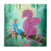 Rosa Drache und Fee Fliese (Vorderseite)