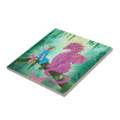 Rosa Drache und Fee Fliese (Seite)