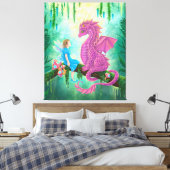 Rosa Drache und Fee Leinwanddruck (Insitu (Schlafzimmer))