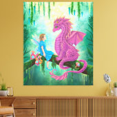 Rosa Drache und Fee Leinwanddruck (Insitu (Wohnzimmer))