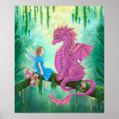 Rosa Drache und Fee Poster (Vorne)