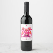 Rosa Drache Weinetikett (Vorderseite)