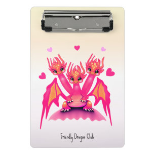 Rosa Drachen Mini Klemmbrett