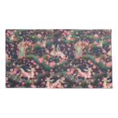 Rosa Drachen und Kirschblüten Kissenbezug (Rückseite-Links)