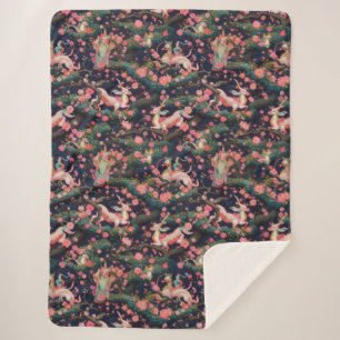 Rosa Drachen und Kirschblüten Sherpadecke