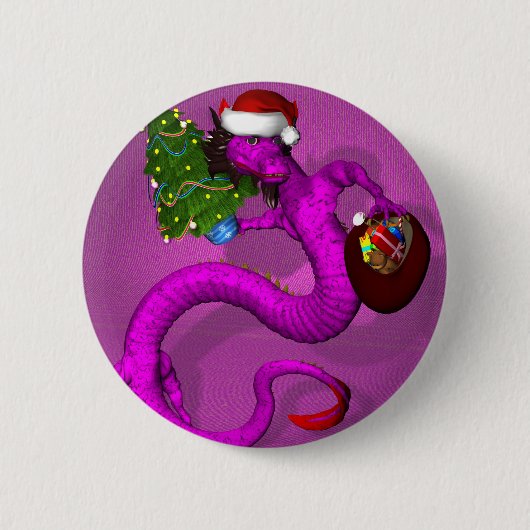 Rosa Dragon Button (Vorderseite)