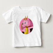 Rosa Dragon Cartoon Baby T - Shirt (Vorderseite)