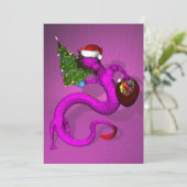 Rosa Dragon Einladung (Stehend Vorderseite)