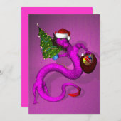 Rosa Dragon Einladung (Vorne/Hinten)