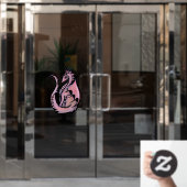 Rosa Dragon Fensteraufkleber (Büro Tür)