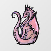 Rosa Dragon Fensteraufkleber (Blatt)