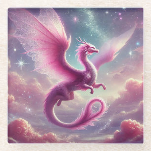 Rosa Dragon Glasuntersetzer