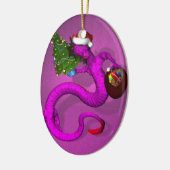 Rosa Dragon Keramikornament (Links)