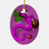 Rosa Dragon Keramikornament (Vorne)