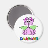 Rosa Dragon Magnet (Vorderseite/Rückseite)