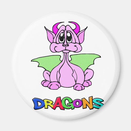 Rosa Dragon Magnet (Vorne)