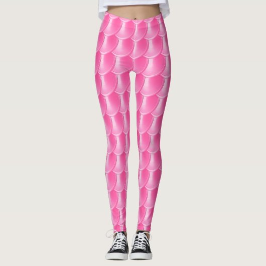 Rosa Dragon Scale Cosplay Leggings (Vorderseite)
