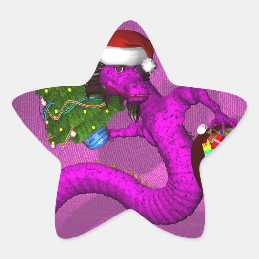 Rosa Dragon Stern-Aufkleber (Vorderseite)