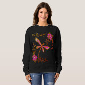 Rosa Dragonfly Abstrakte Erlebniskunst Sweatshirt (Vorne ganz)