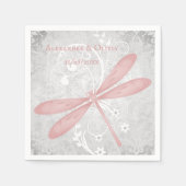 Rosa Dragonfly Brautparty Napkin Serviette (Vorderseite)
