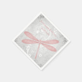 Rosa Dragonfly Brautparty Napkin Serviette (Ecke)