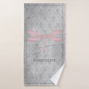 Rosa Dragonfly Damask Badhandtuch Set