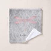 Rosa Dragonfly Damask Badhandtuch Set (Waschlappen)