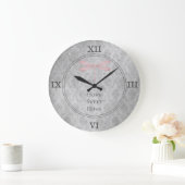 Rosa Dragonfly Damask Große Wanduhr (Zuhause)