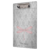 Rosa Dragonfly Damask Klemmbrett (Links)