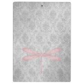 Rosa Dragonfly Damask Klemmbrett (Rückseite)