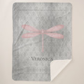 Rosa Dragonfly Damask Sherpadecke (Vorderseite)
