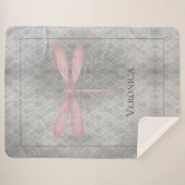 Rosa Dragonfly Damask Sherpadecke (Vorderseite (Horizontal))