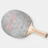 Rosa Dragonfly Damask Tischtennis Schläger (Seitenansicht)