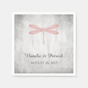 Rosa Dragonfly Hochzeitspapier Napkins Serviette