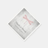Rosa Dragonfly Hochzeitspapier Napkins Serviette (Ecke)