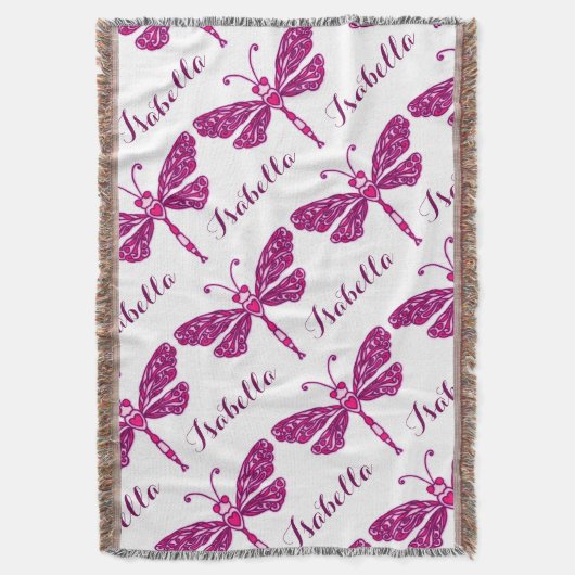 Rosa Dragonfly-Kunstmuster Decke (Vorderseite Vertikal)