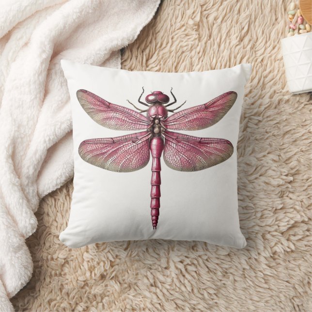 Rosa Dragonfly Natur Inspirierte Kunst Kissen (Decke)