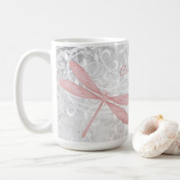 Rosa Dragonfly Personalisiert Kaffee Tasse